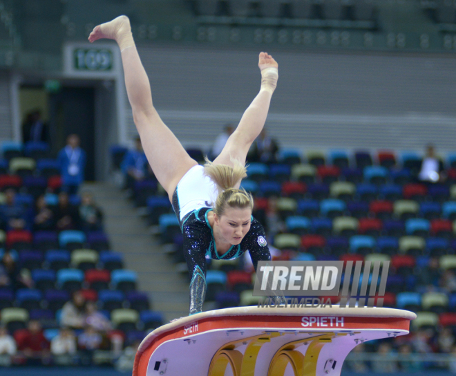 Bakıda idman gimnastikası üzrə Dünya Kubokunda ilk qaliblərin mükafatlandırma mərasimi keçirilib. Azərbaycan, 21 fevral, 2016